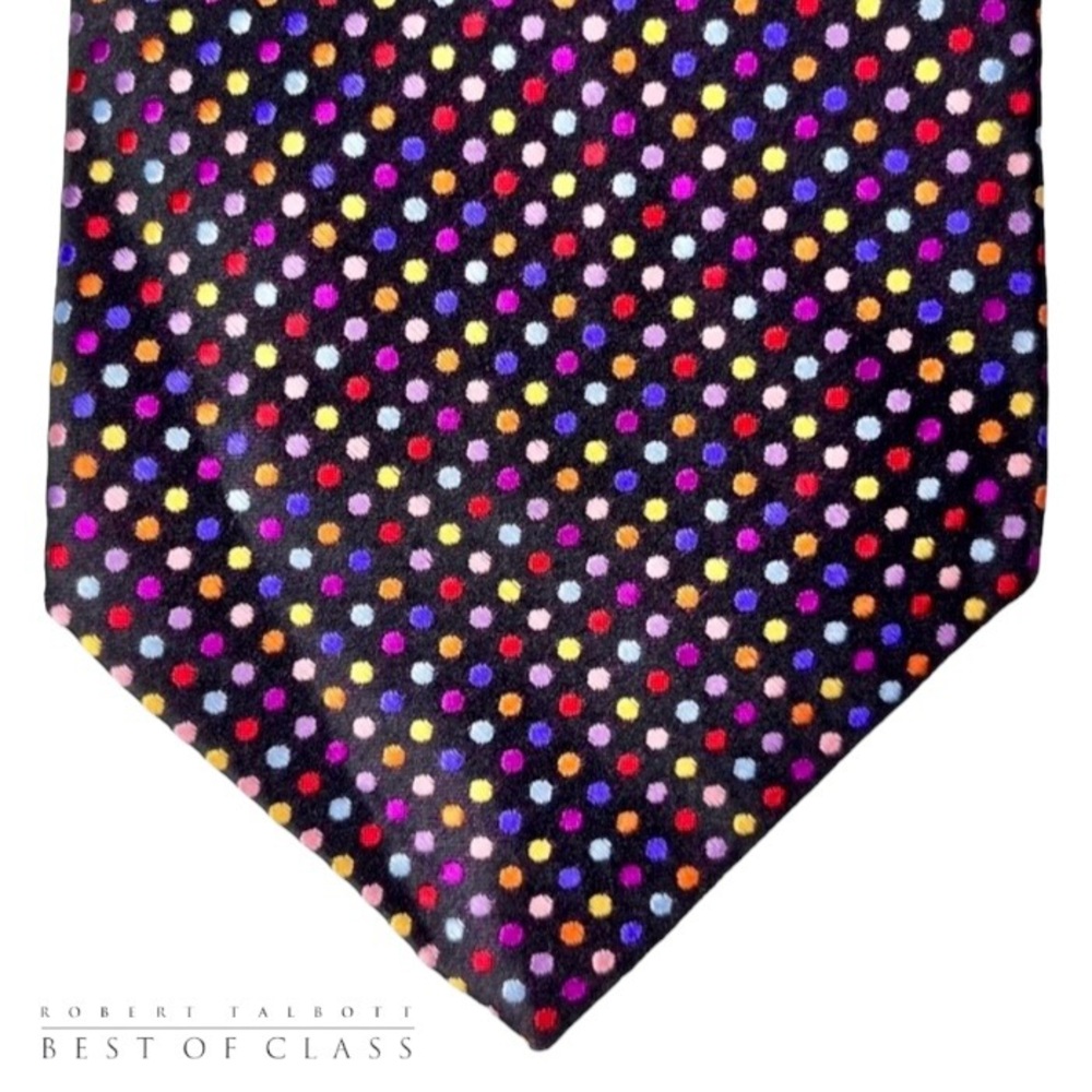 Robert Talbott Beat Of Class‎ Rochester Big & Tall Multicolor Dots Tie 100% Silk